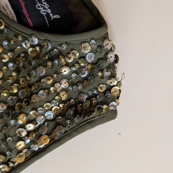 Mac Duggal Sequin High Neck Column Gown - Picture 14 of 16